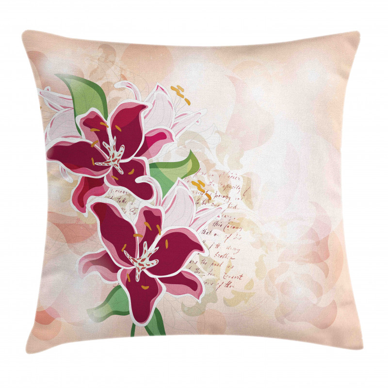 Botanical Pastel Tone Lilies Pillow Cover