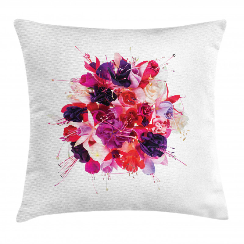 Bouquet of Exotic Flowers Pillow Cover