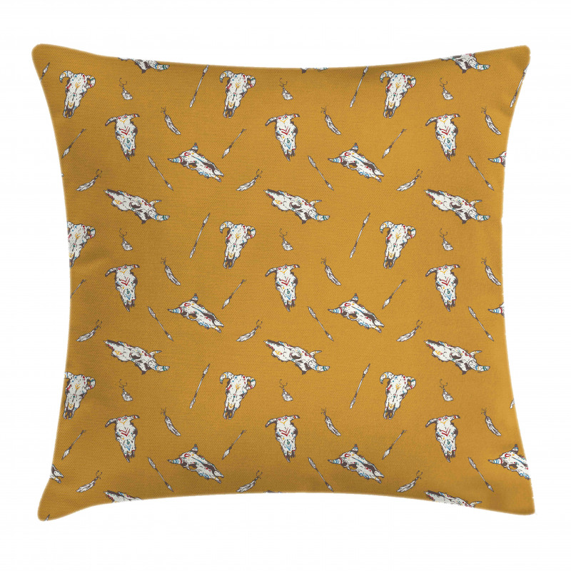 Cow Skulls Arrows Feathers Pillow Cover