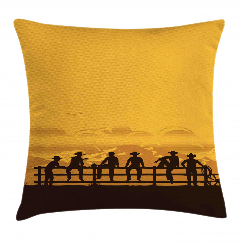 Cowboys Sitting on the Fence Pillow Cover