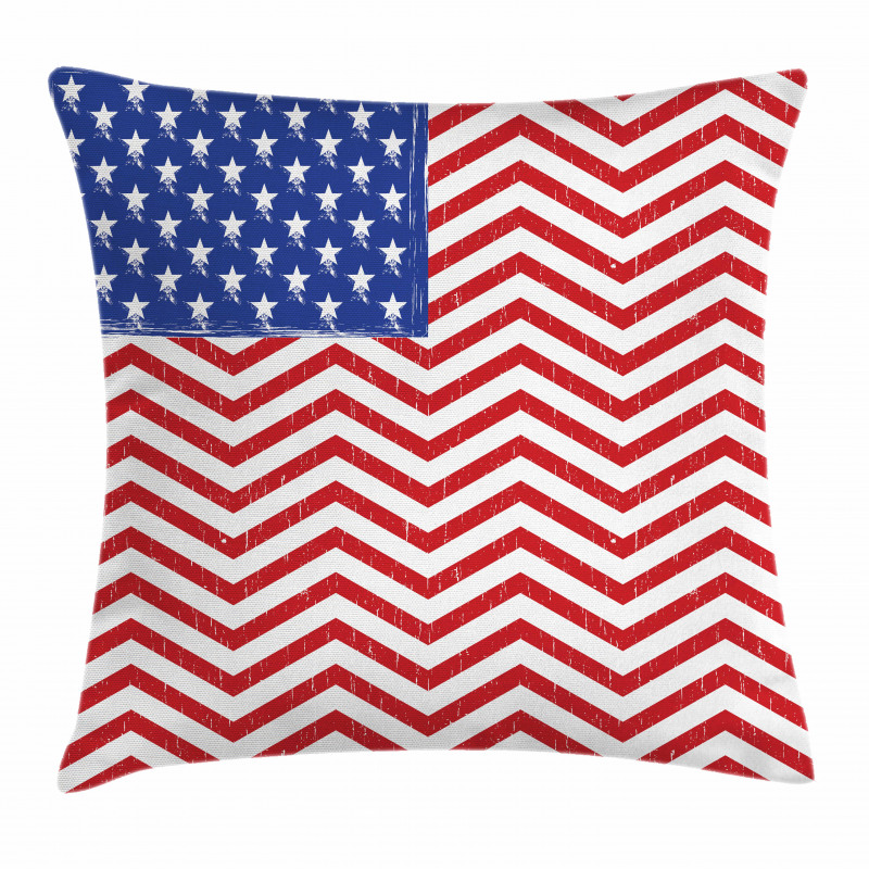 Country Flag with Zigzag Lines Pillow Cover