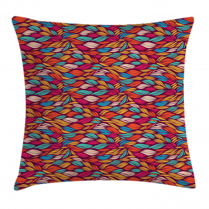 Abstract Warm Tone Waves Pillow Cover