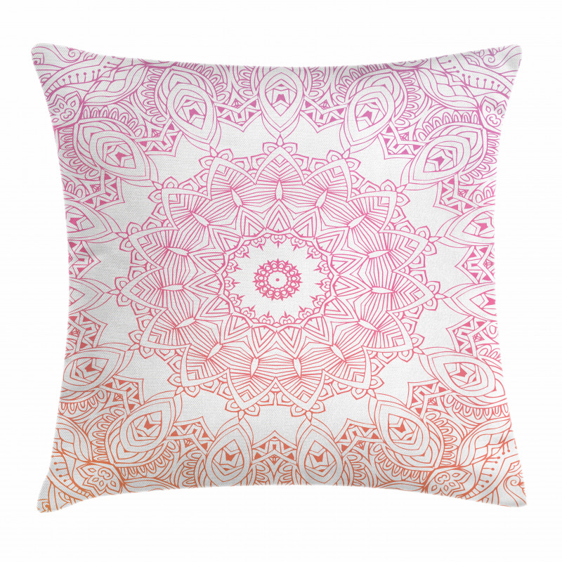 Outline Style Flowers Pillow Cover