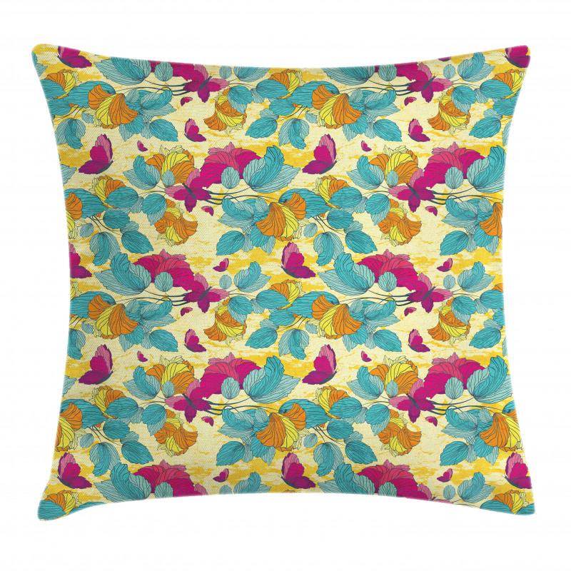 Abstract Leaf Butterfly Pillow Cover