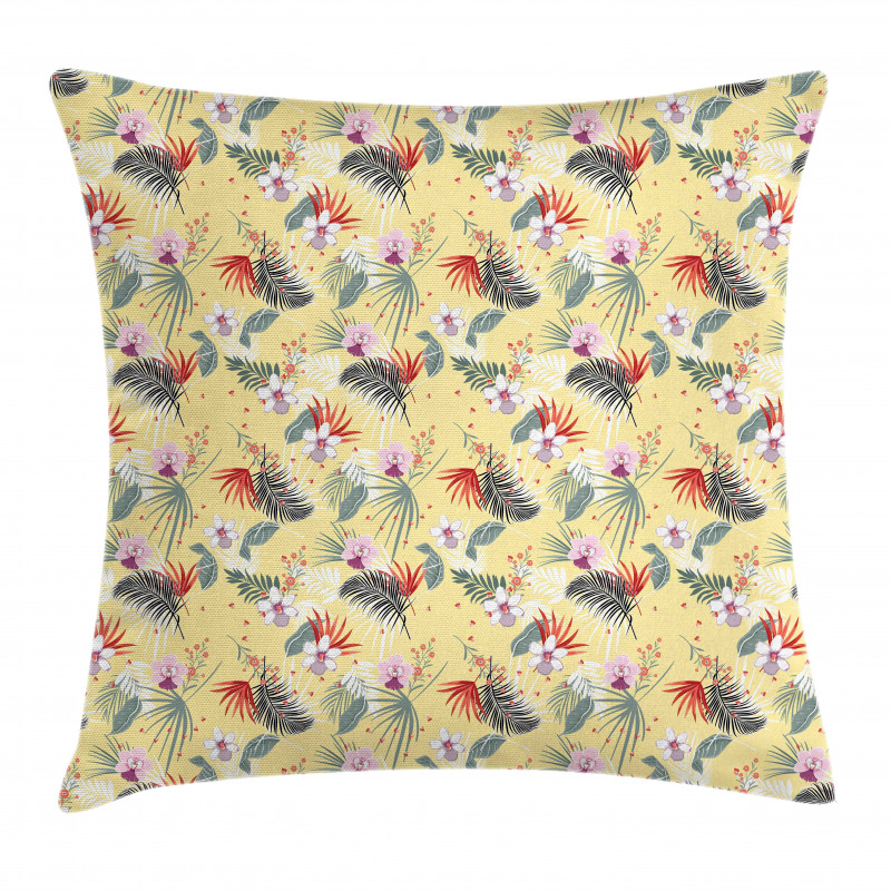 Pastel Hibiscus Flowers Pillow Cover