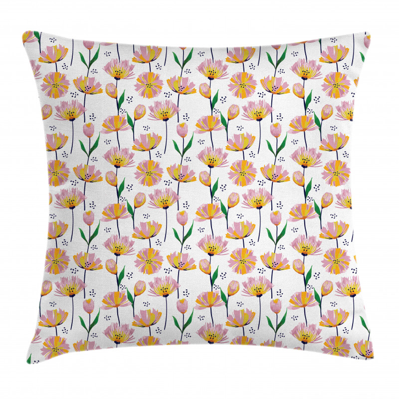 Watercolor Blooms Pastel Pillow Cover