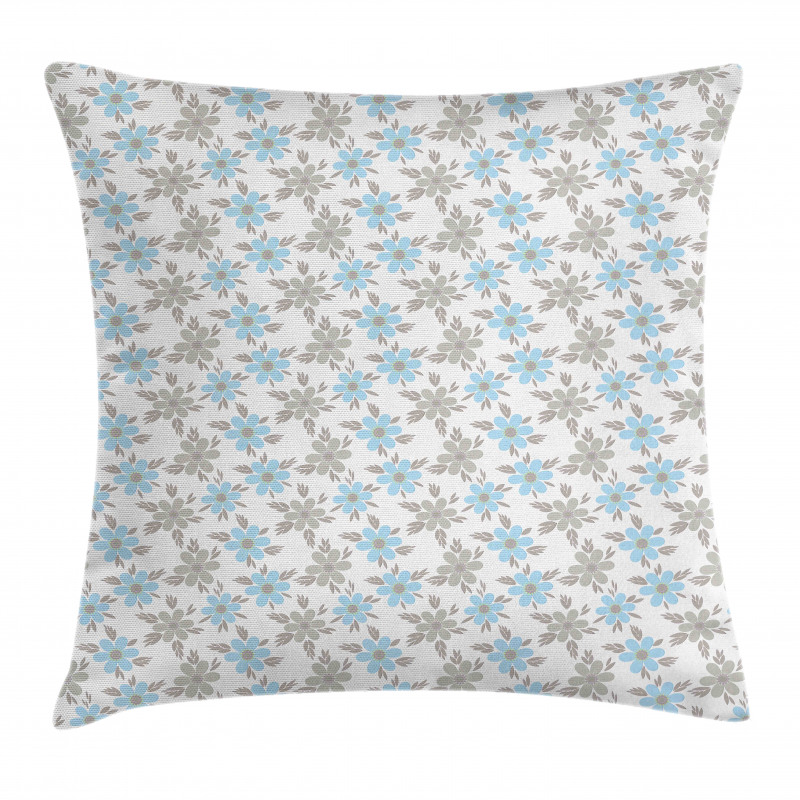 Summer Flora Blue Flowers Pillow Cover