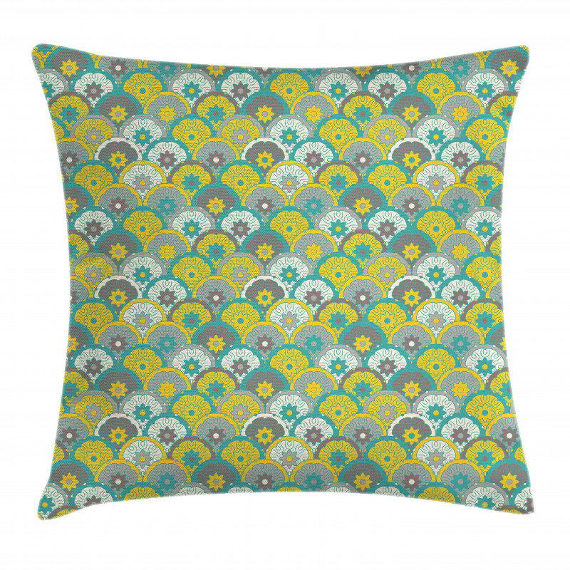 Fish Scale Mandala Motif Pillow Cover