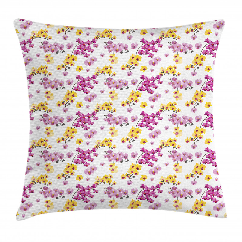 Flourishing Orchid Branches Pillow Cover