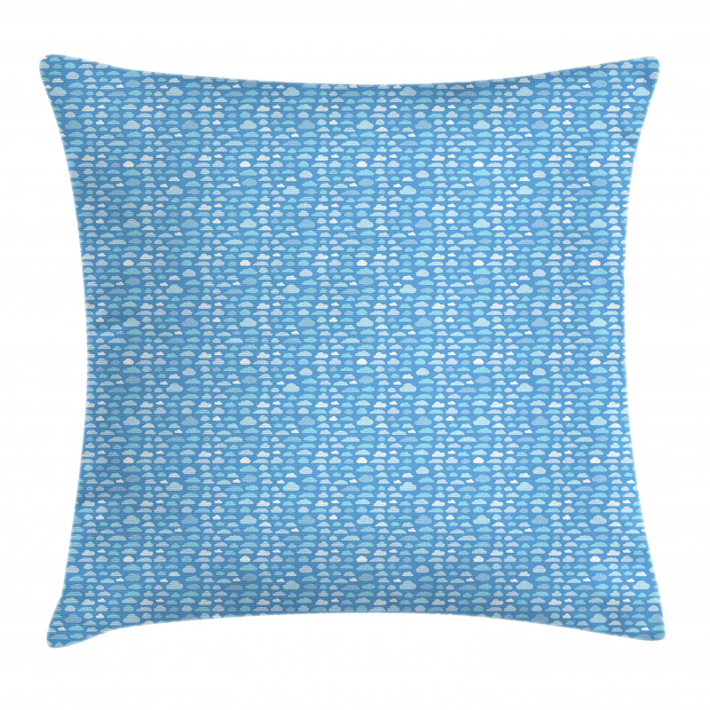 Puffy Blue Cumulus Clouds Pillow Cover