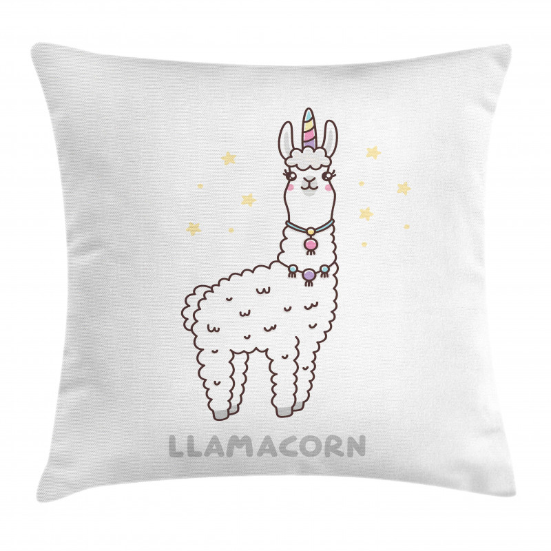 Cartoon Style Typography Pillow Cover