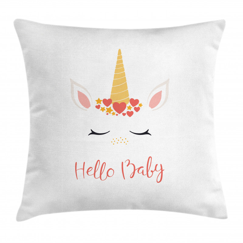 Nursery Lettering Horns Pillow Cover