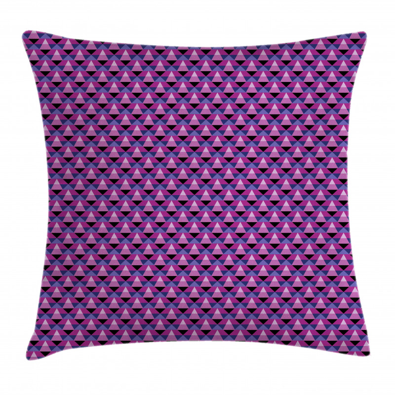 Triangles in Purple Shades Pillow Cover