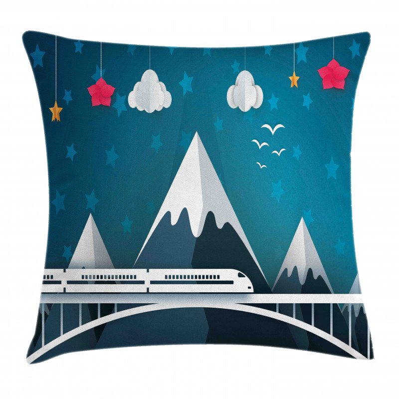 Cartoon Style Mountains Pillow Cover