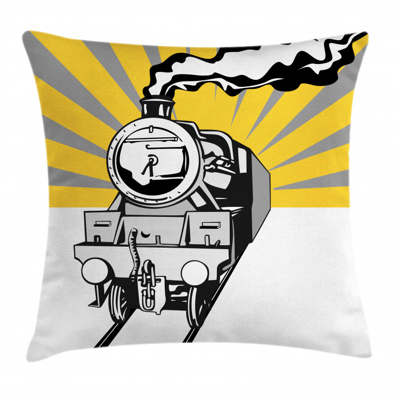 Locomotive Sunburst Effect Pillow Cover