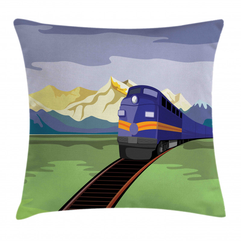 Rural Country Train Design Pillow Cover