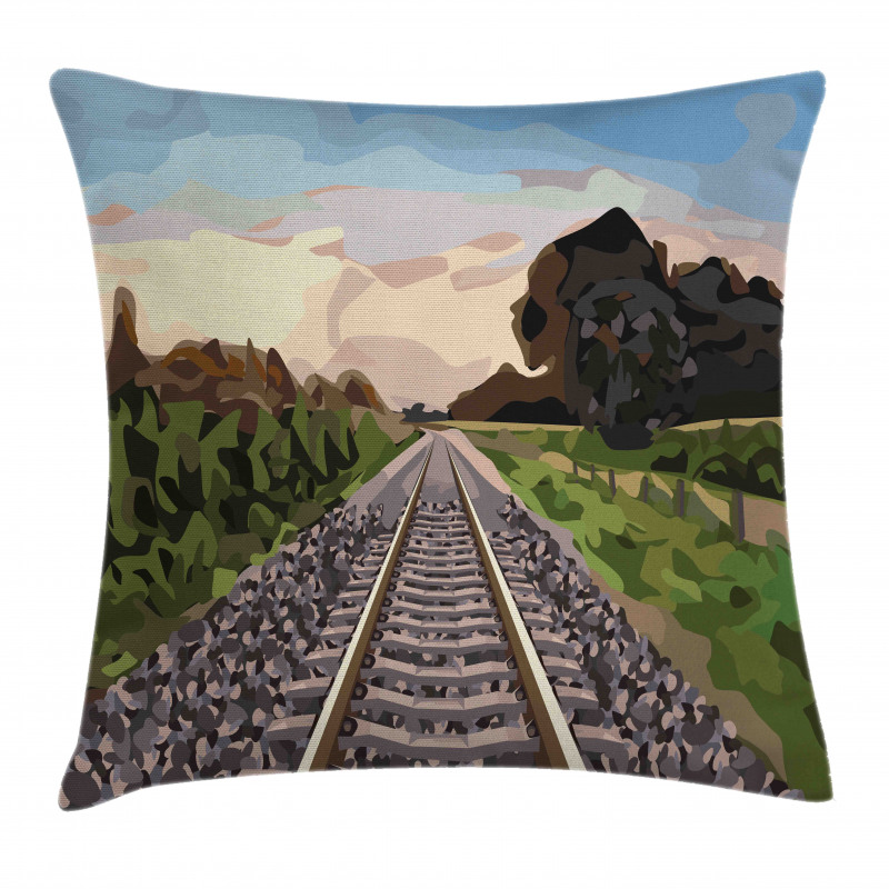 Stones and Road Tracks Pillow Cover