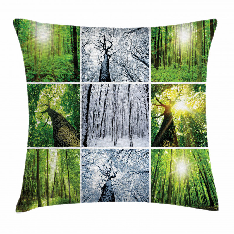 Woodland Winter and Spring Pillow Cover
