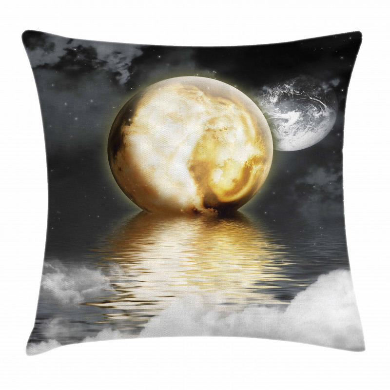 Clouds and Greyscale World Pillow Cover