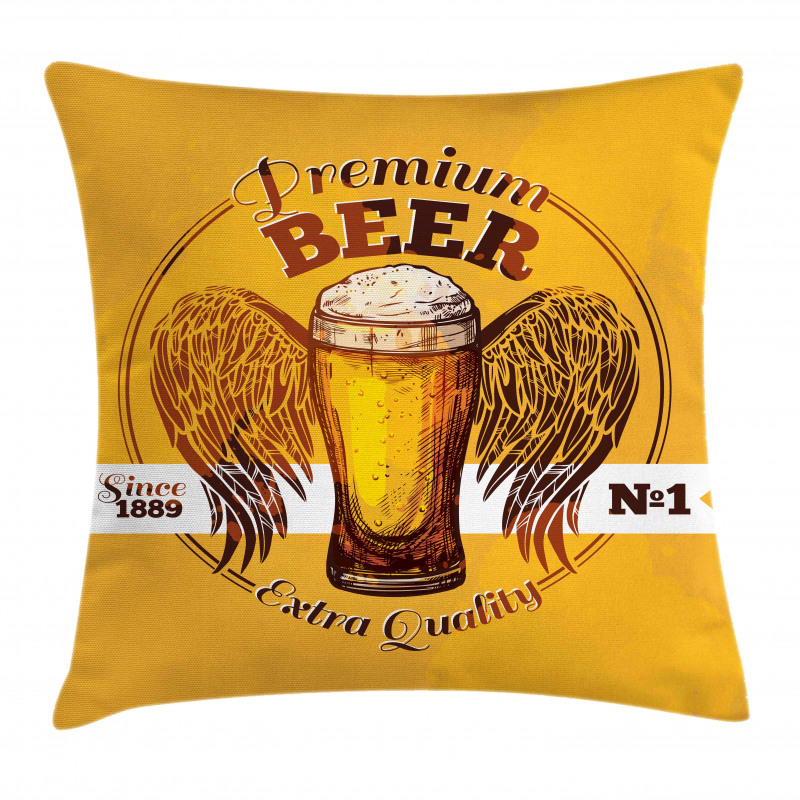 Premium Beer Grunge Graphic Pillow Cover