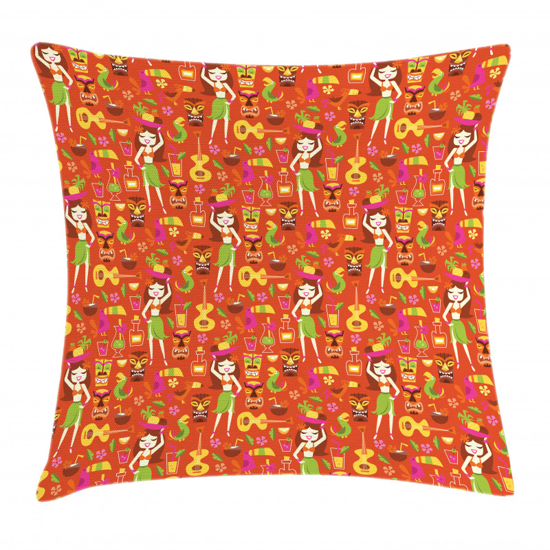 Hawaiian Luau Party Aloha Girls Pillow Cover