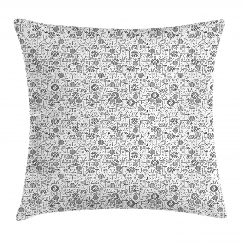 Game Equipment Doodling Art Pillow Cover