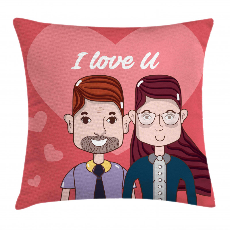 Cartoon Style Valentine's Day Pillow Cover