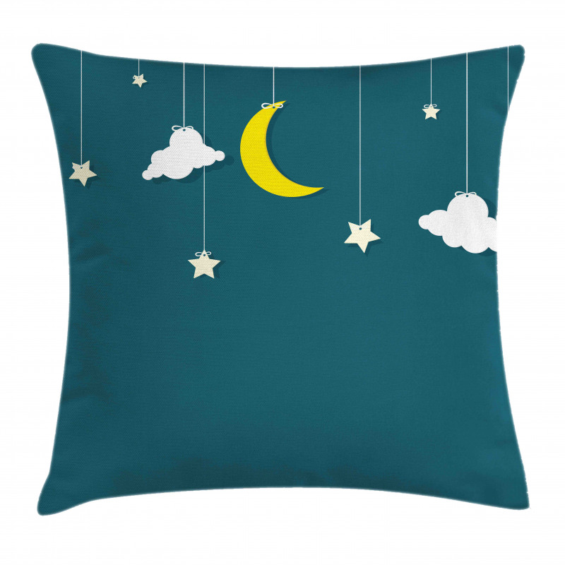 Moon Stars Hanging on Threads Pillow Cover