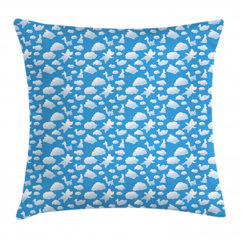 Clouds Duck Bear and Rabbit Pillow Cover