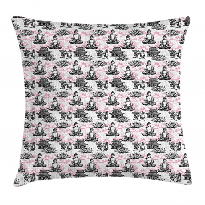 Oriental Dragon House Pillow Cover