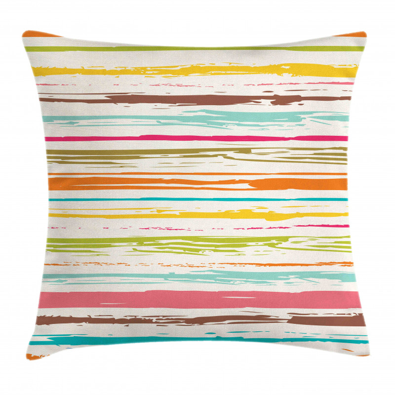 Horizontal Stripes Grunge Pillow Cover