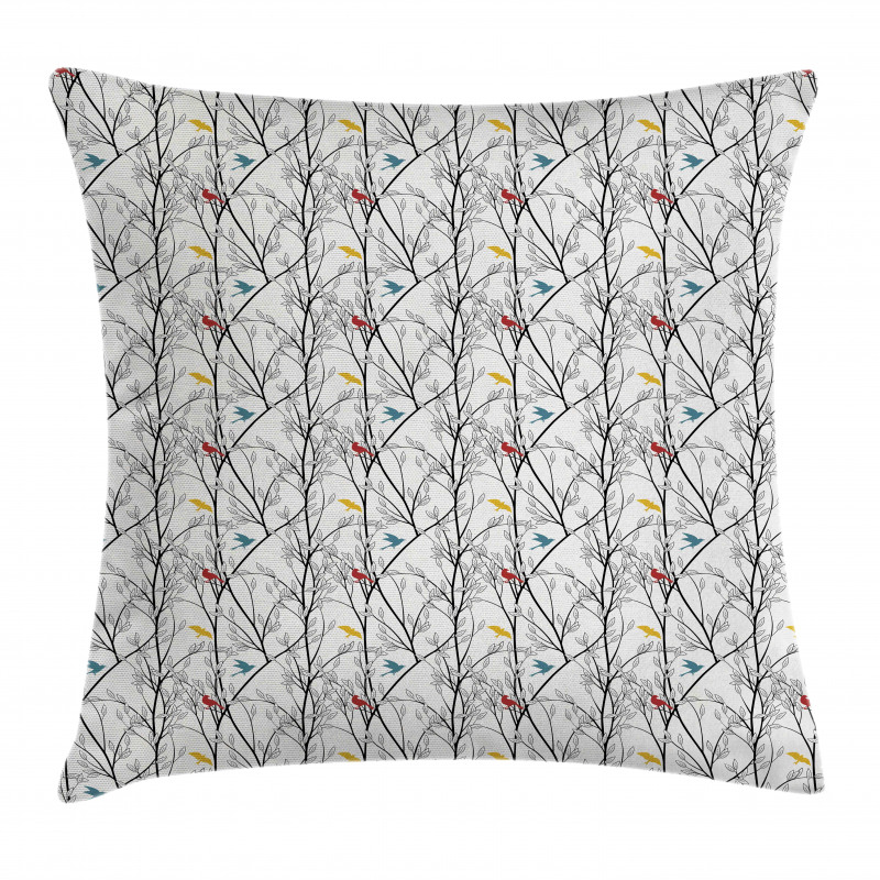 Woodland Nature Birds Trees Pillow Cover