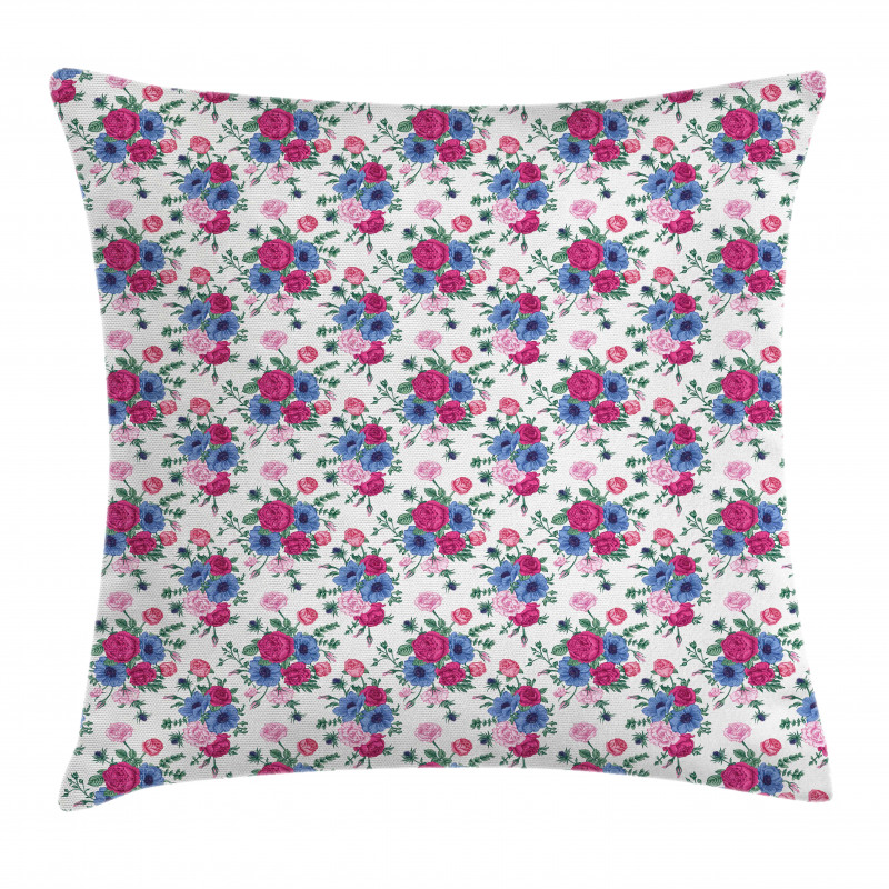 Colorful Bridal Bouquets Pillow Cover