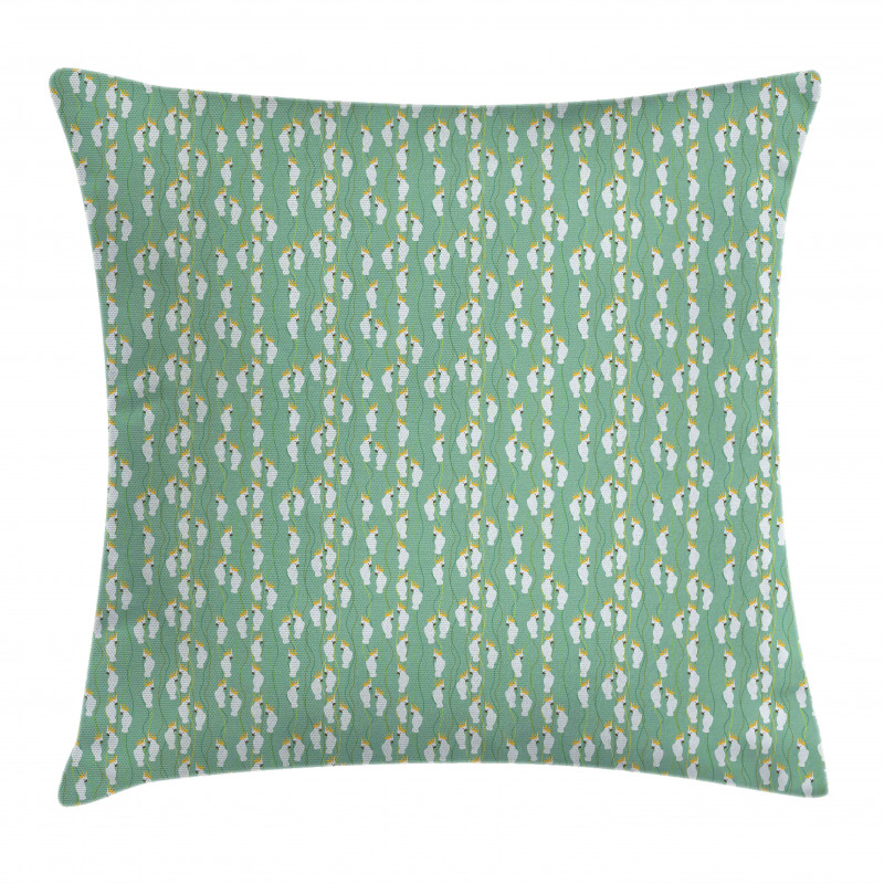 Tropical Cartoon Cockatoos Pillow Cover