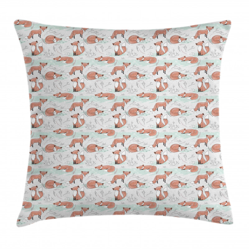 Wild Forest Animals Polka Dots Pillow Cover