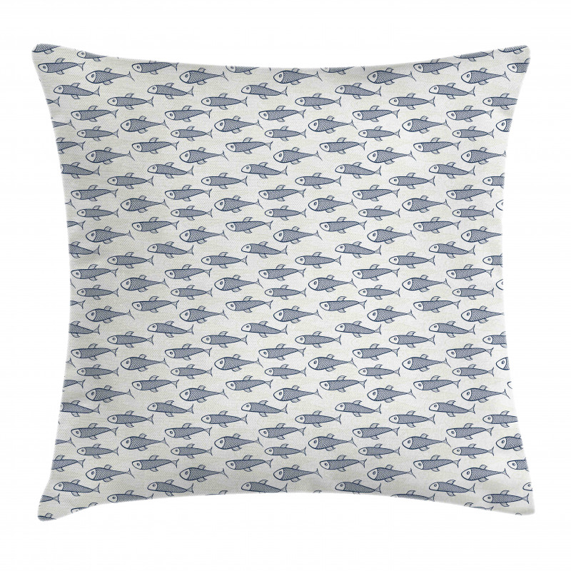 Doodle Fish Marine Life Pillow Cover