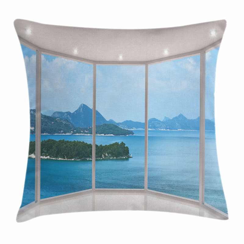 Seascape View from Window Pillow Cover
