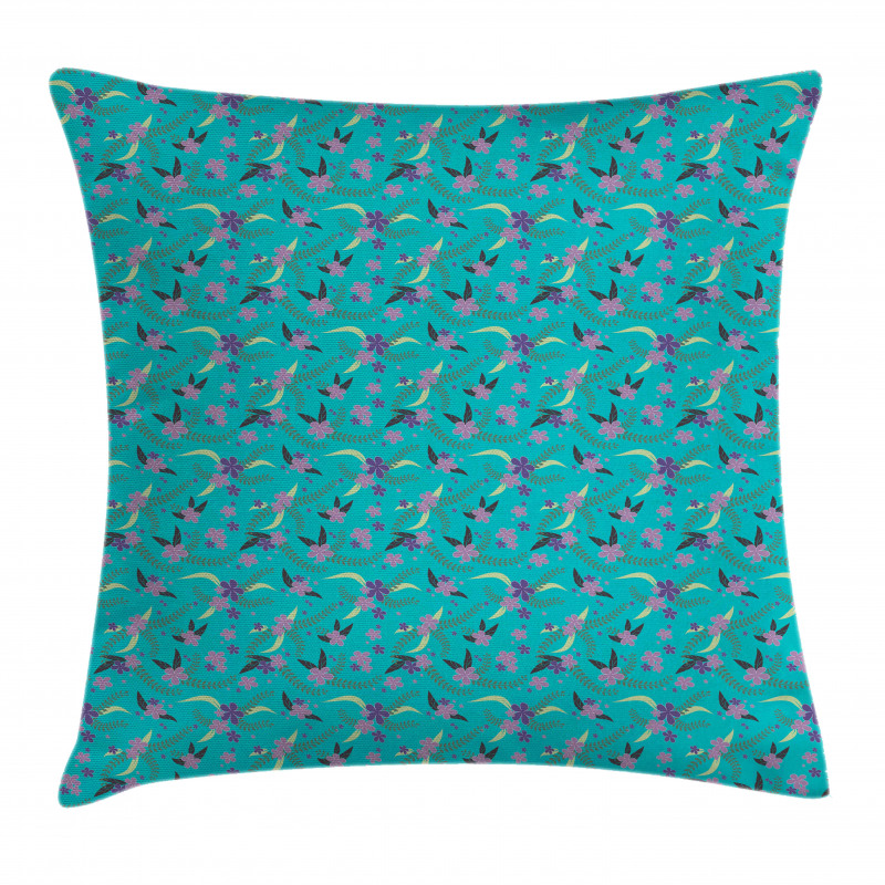 Flower Branches Summer Pillow Cover