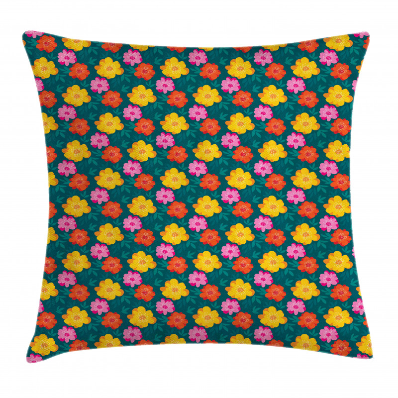 Hand Drawn Flowers Petals Pillow Cover