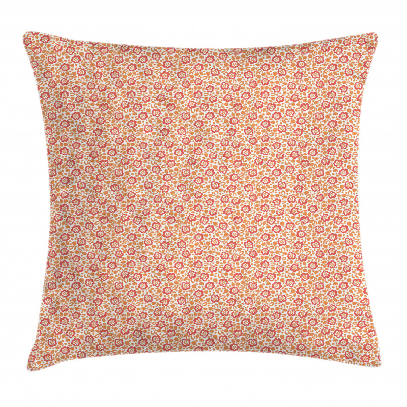 Petals and Leaves in Pastel Pillow Cover