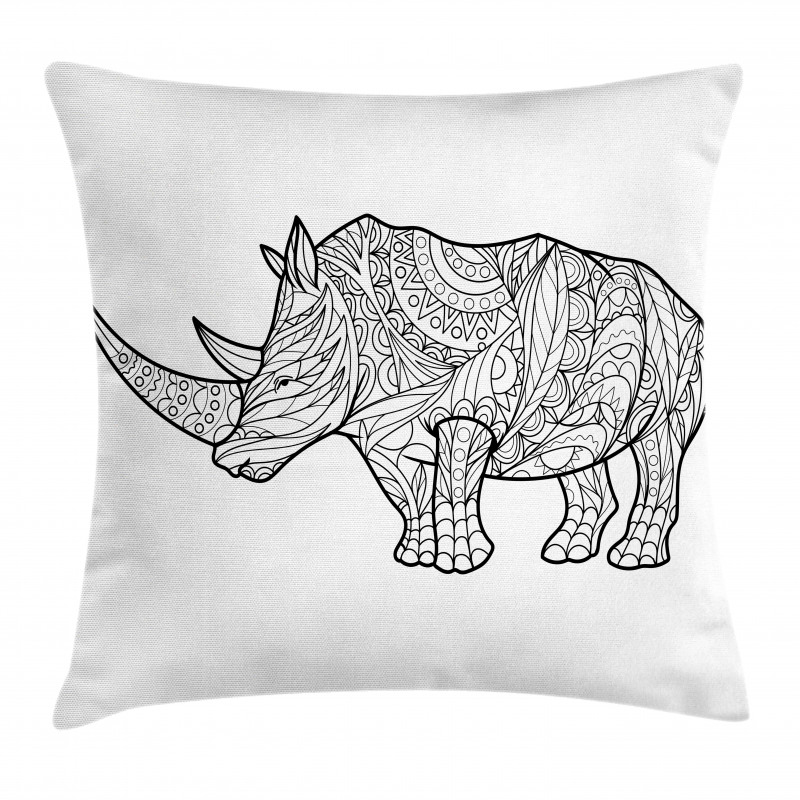 Animal Sketch with Flowers Pillow Cover