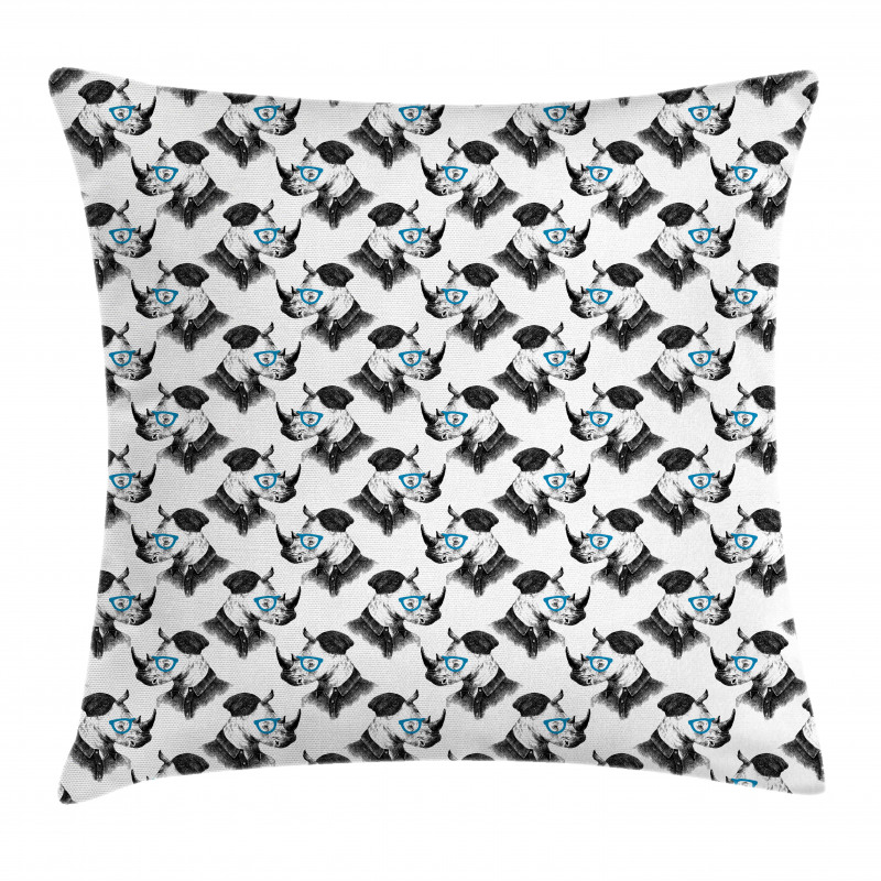 Hand Drawn Hipster Animal Pillow Cover