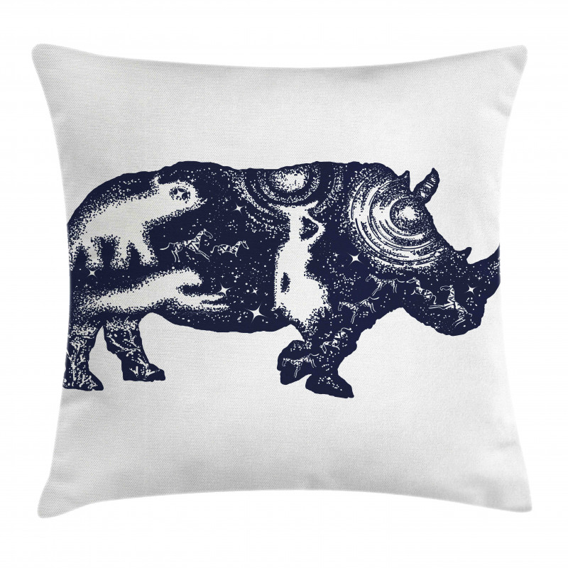 Woman and Animal Motifs Spots Pillow Cover