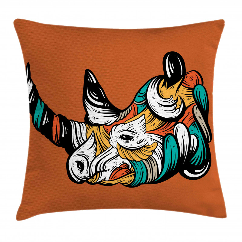 Colorful Animal Portrait Boho Pillow Cover