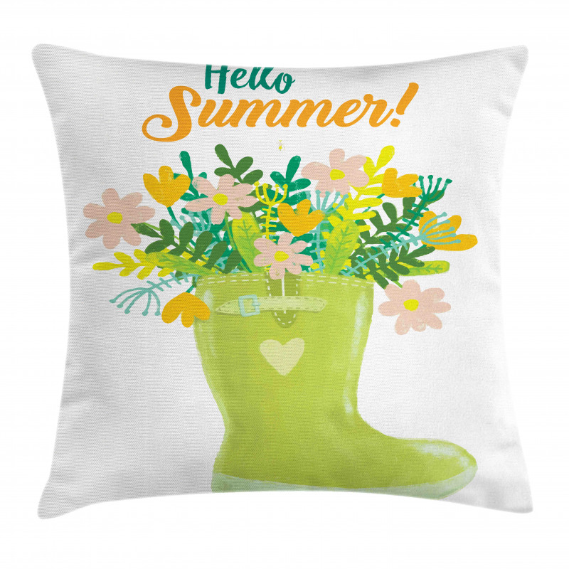 Green Tone Garden Boot Pillow Cover