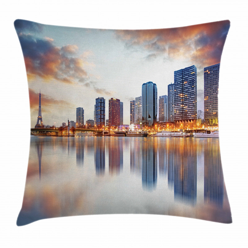 Buildings Dawn Reflection Pillow Cover