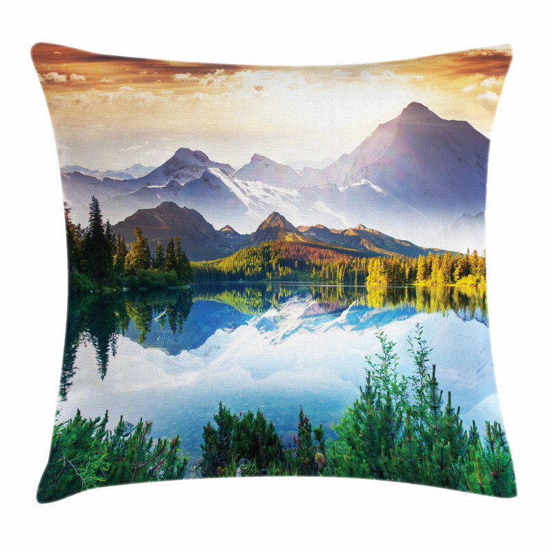 Winter Mountains Morning Pillow Cover