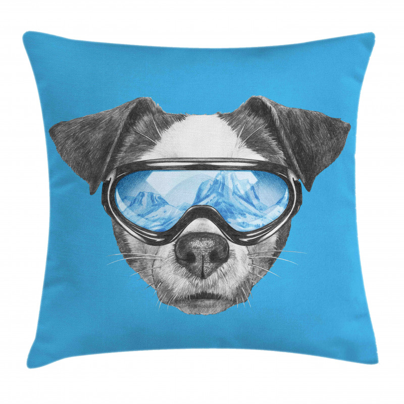 Skiing Cool Doggie Pillow Cover