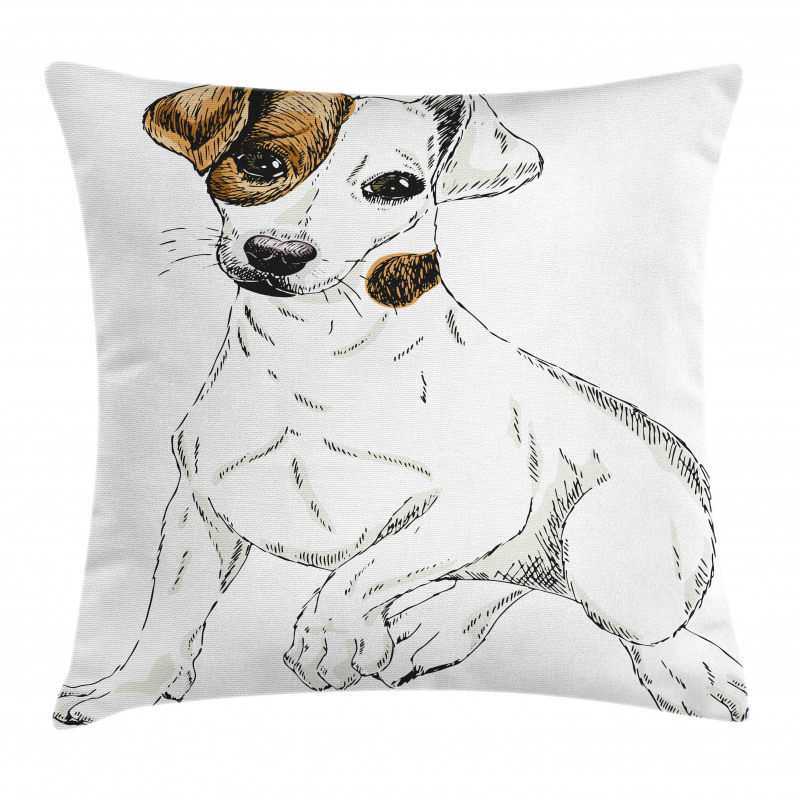 Graphic Puppy Portrait Pillow Cover