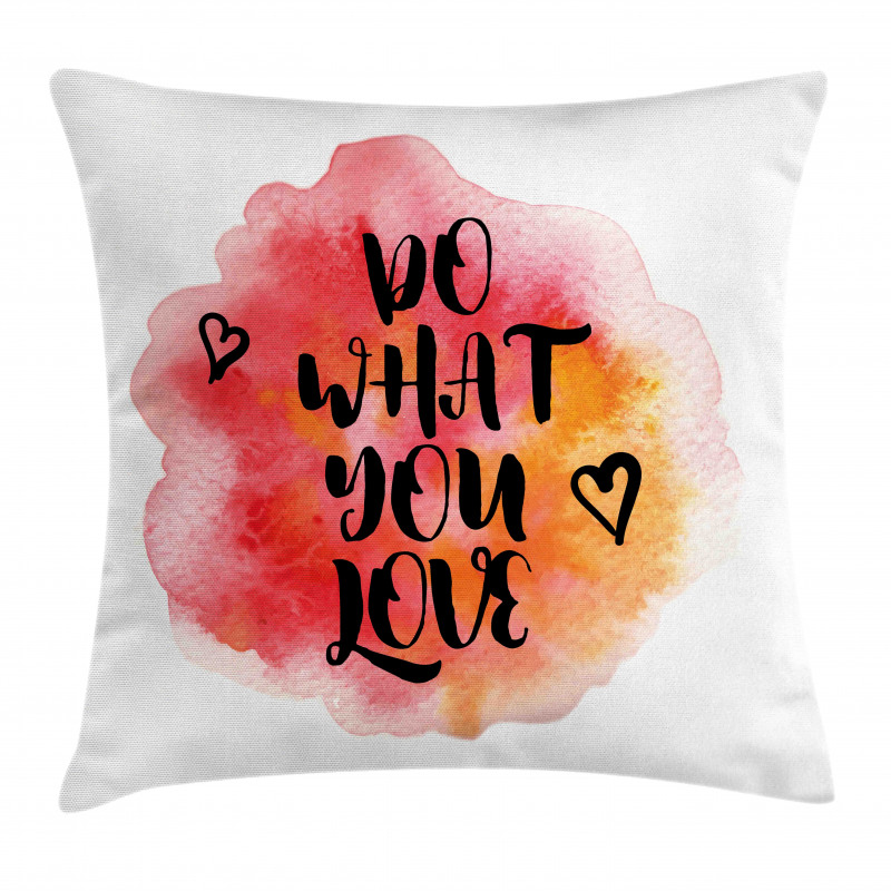 Hearts with Grunge Message Pillow Cover